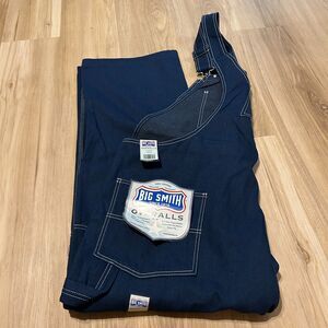 NWT Big Smith Bib Overalls Mens 48x28 Blue 100% Cotton Work Pants NEW